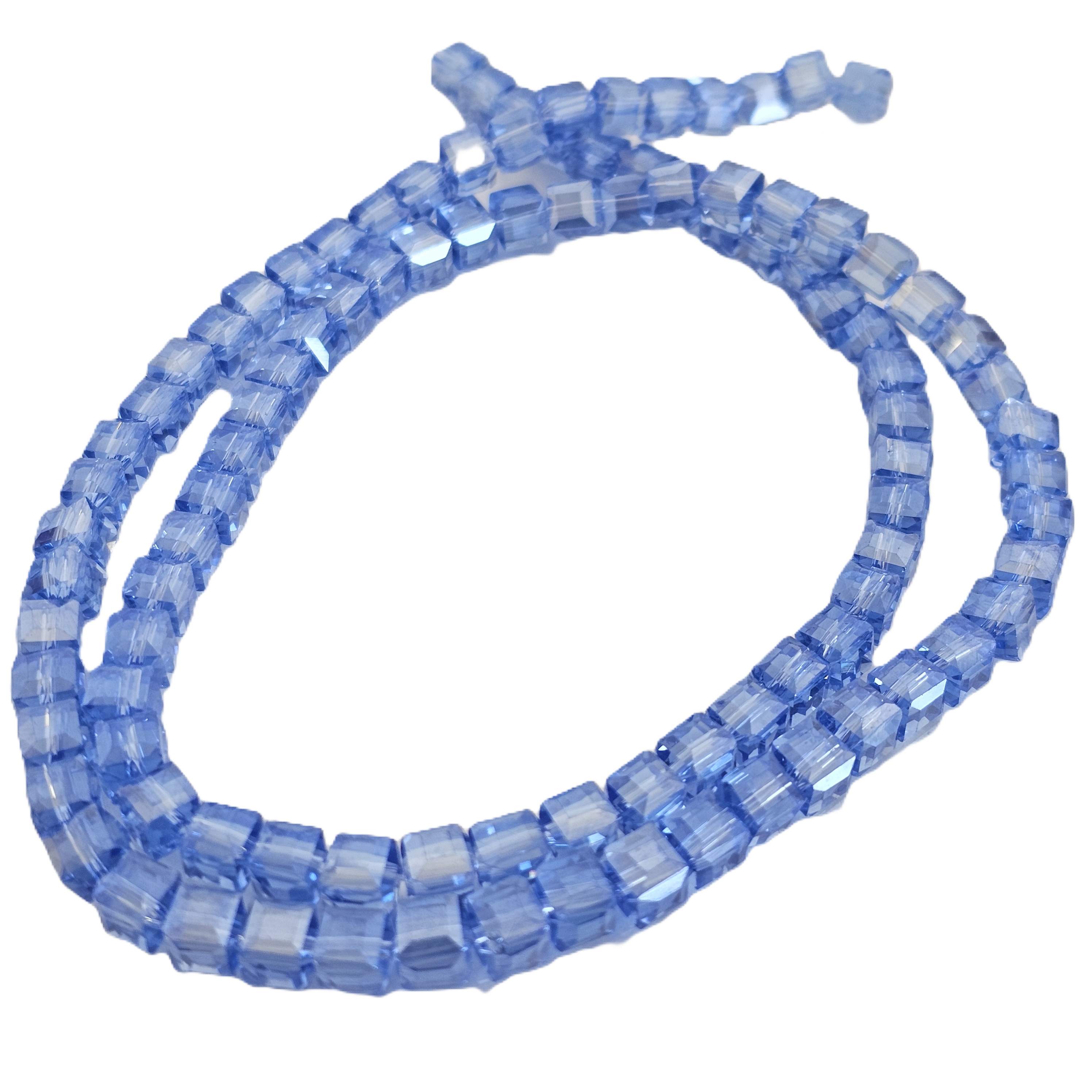 שרשרת חרוזי קריסטל מרובעים 6 מ
